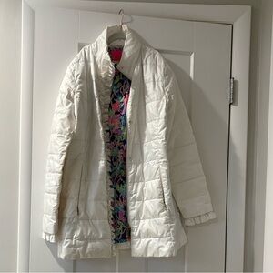 Lilly Pulitzer White Puffer Jacket